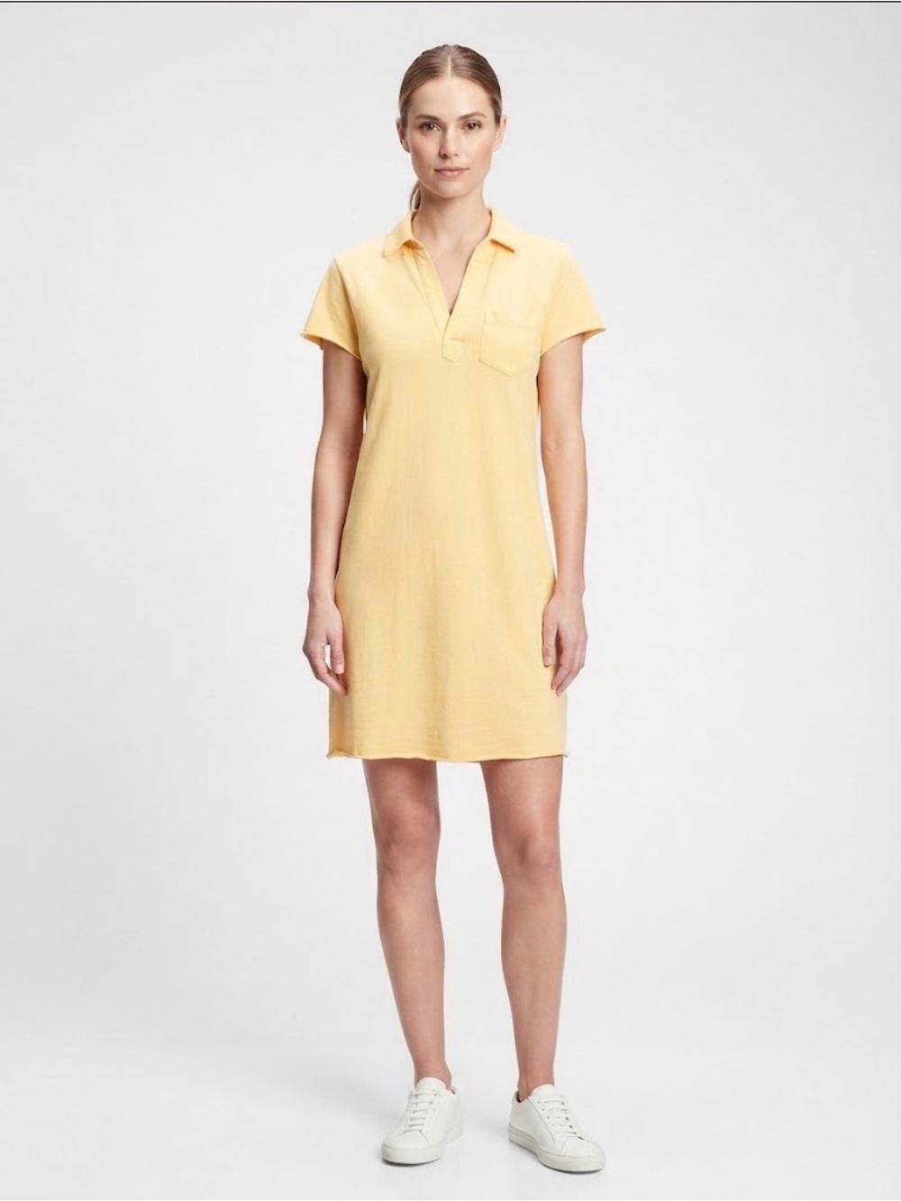 Frank & Eileen Lauren Polo Dress Soft Yellow SZ Medium Made in California